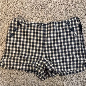 Loft Black and White Checkered Shorts
